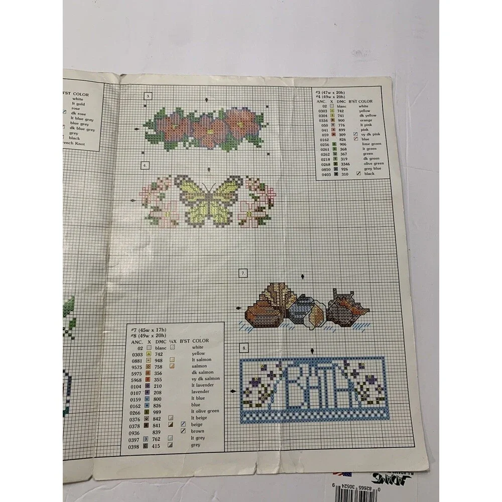 Just Fingertips 10 borders for the bath Counted Cross-Stitch Patterns~ booklet